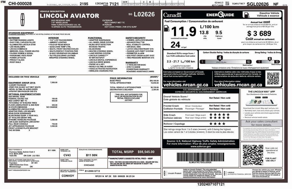 Lincoln Aviator Reserve AWD 2025