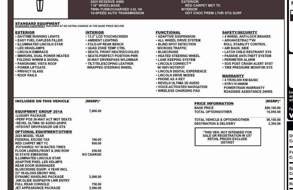 Lincoln Aviator Reserve AWD 2025