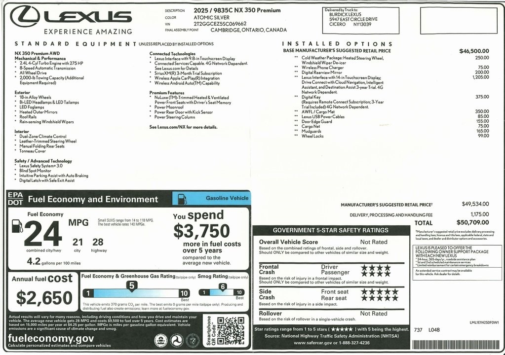 Lexus NX 350 Premium AWD 2025