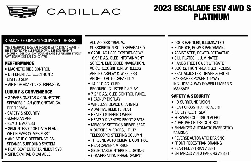 Cadillac Escalade ESV Sport Platinum AWD 2023