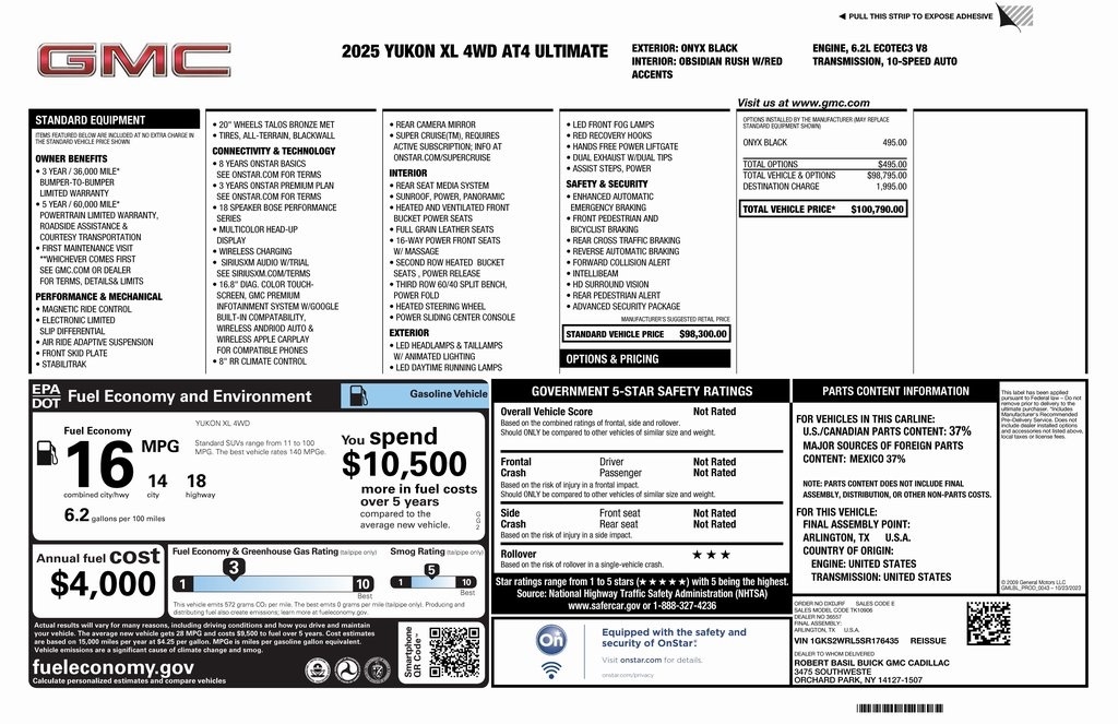GMC Yukon XL AT4 Ultimate 4WD 2025