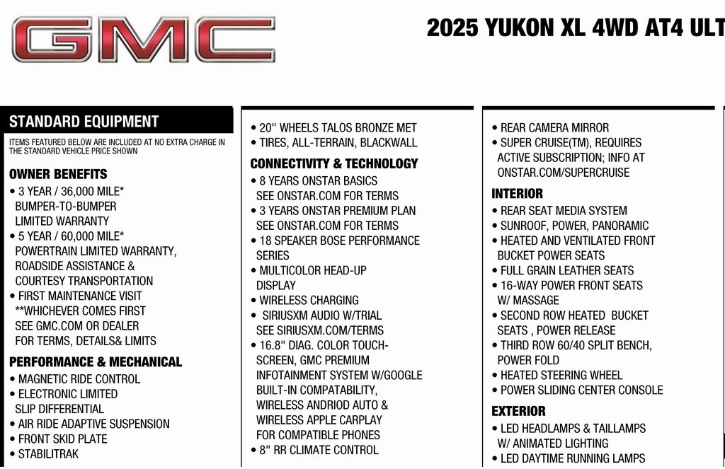 GMC Yukon XL AT4 Ultimate 4WD 2025