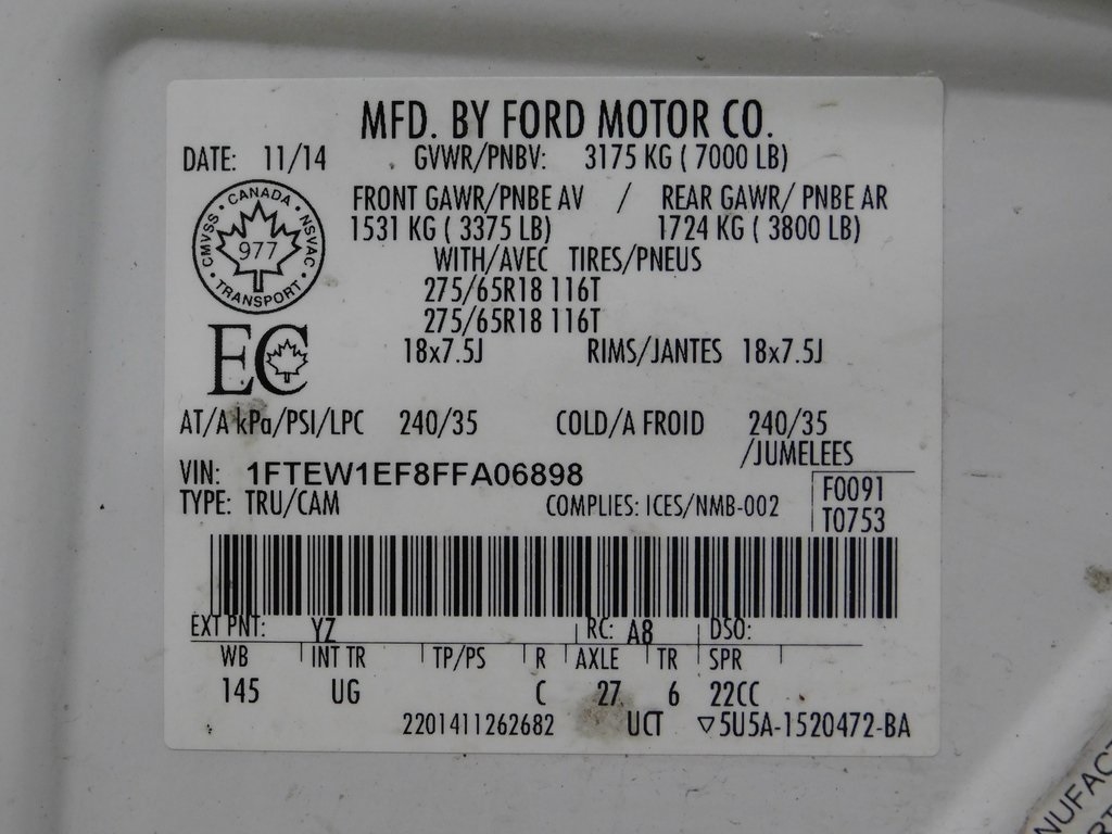 Ford F-150 XLT SuperCrew 6.5-ft. Bed 4WD 2015