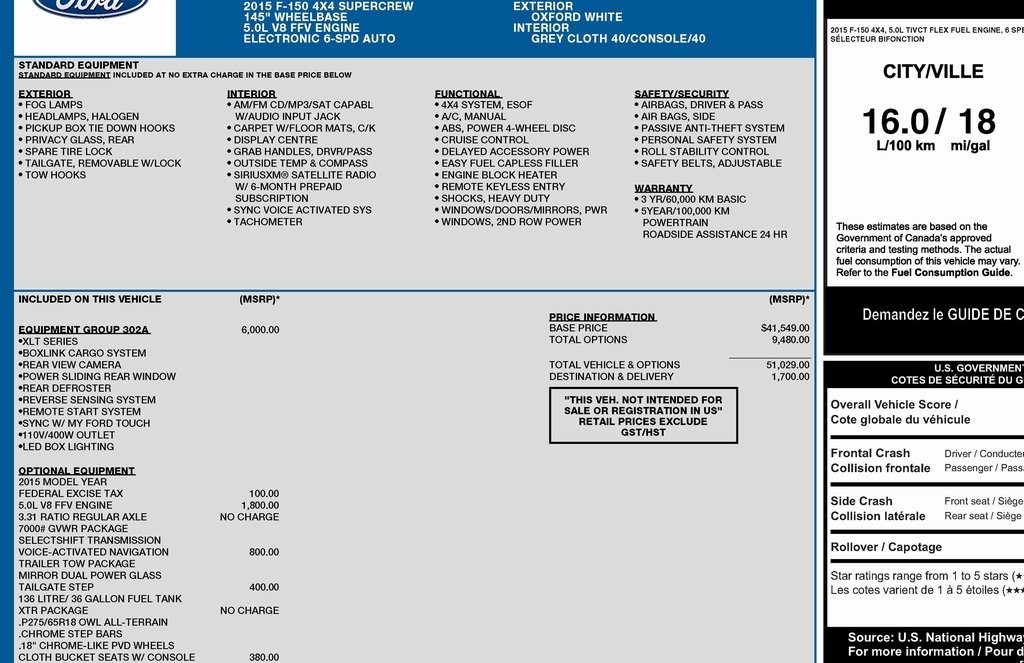 Ford F-150 XLT SuperCrew 6.5-ft. Bed 4WD 2015