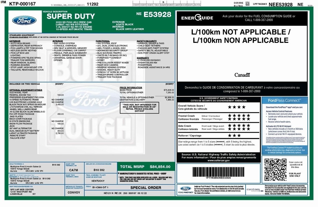 Ford F-250 SD Lariat Crew Cab 4WD 2022