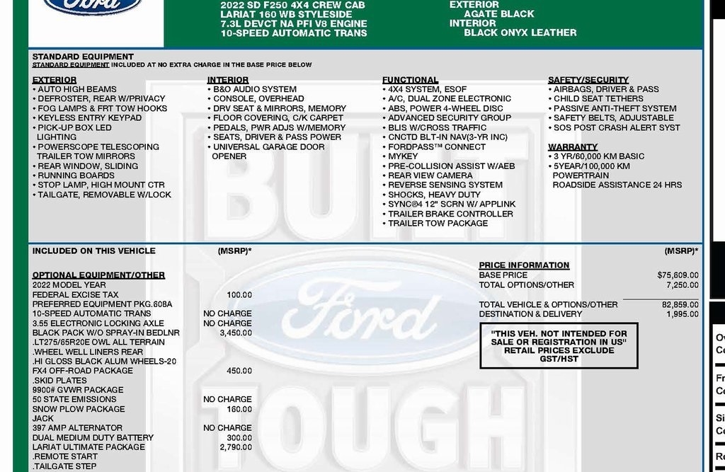 Ford F-250 SD Lariat Crew Cab 4WD 2022