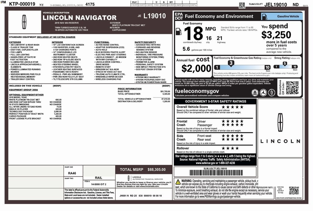 Lincoln Navigator Reserve 4WD 2018