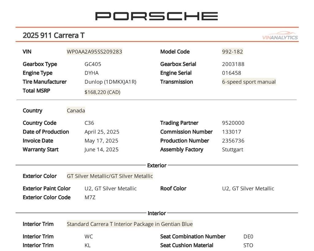 Porsche 911 Carrera Coupe 2025
