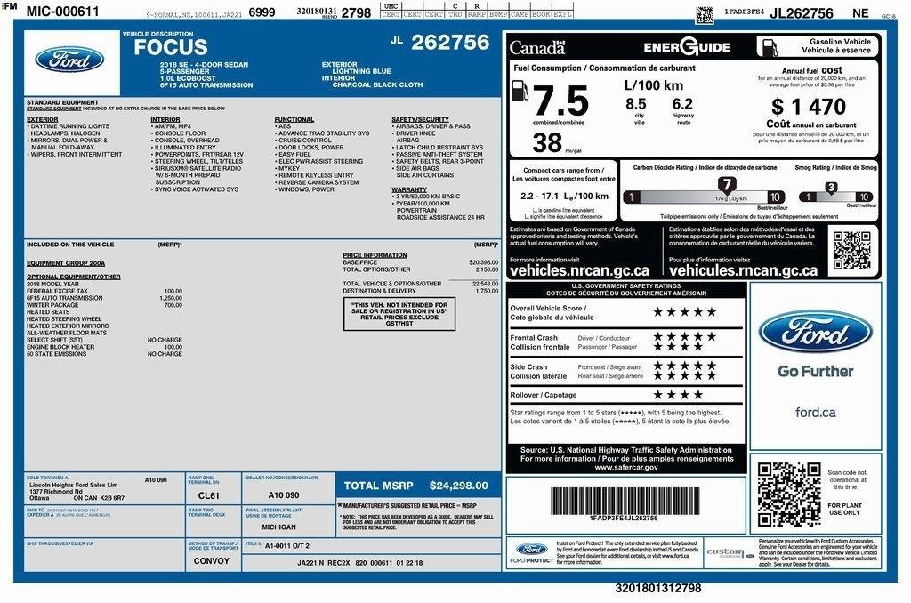 Ford Focus SE Sedan 2018