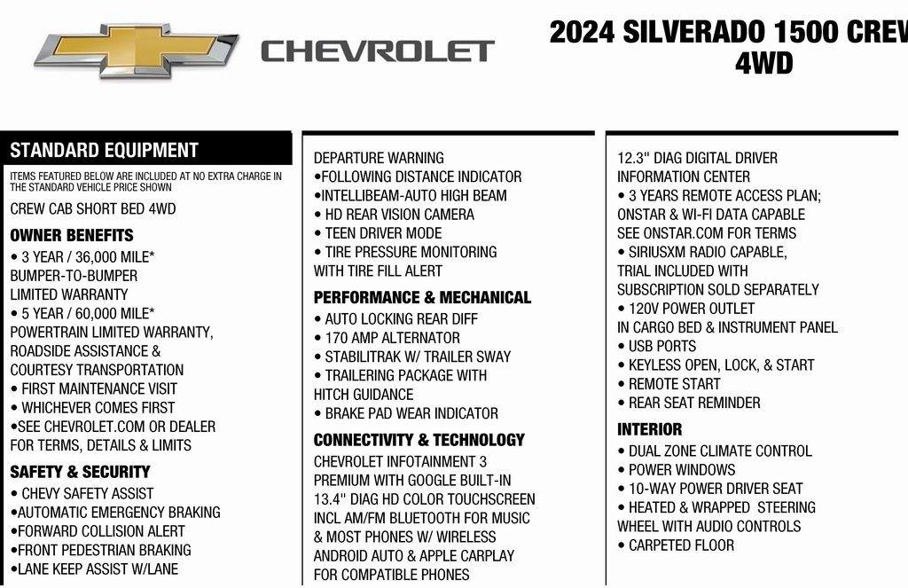 Chevrolet Silverado 1500 RST Crew Cab 4WD 2024
