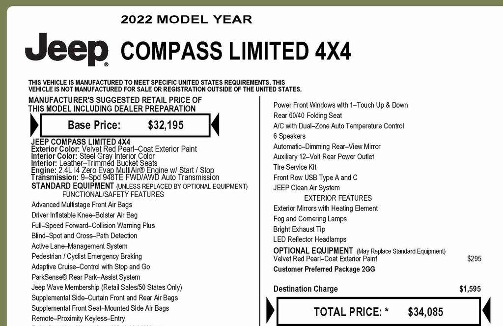 Jeep Compass Limited 4WD 2022