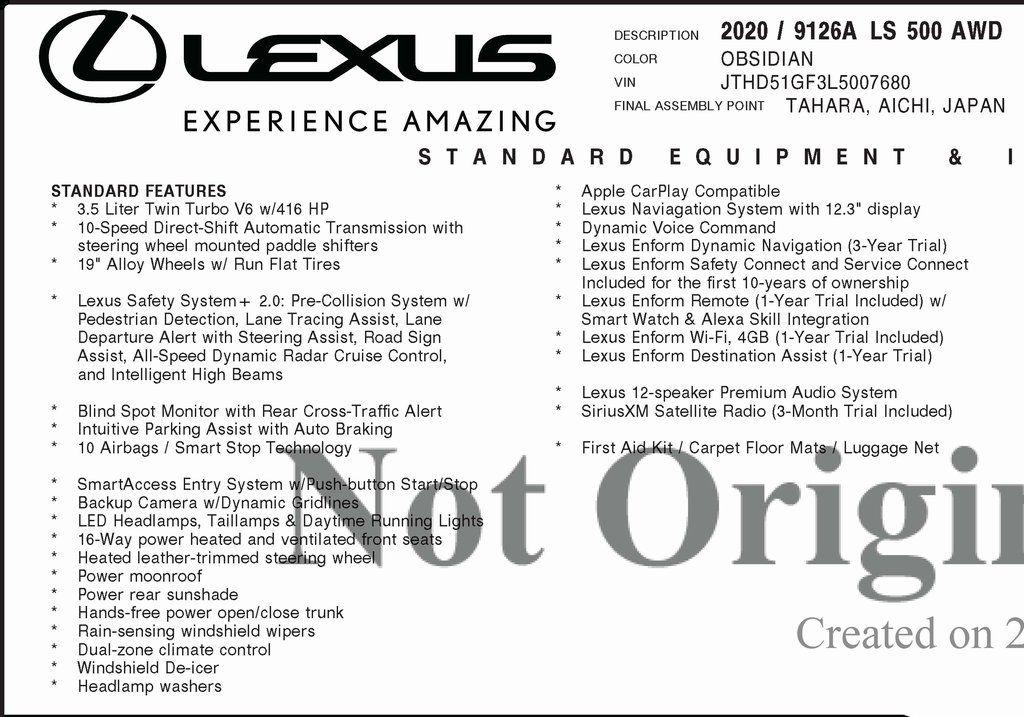 Lexus LS 500 AWD 2020