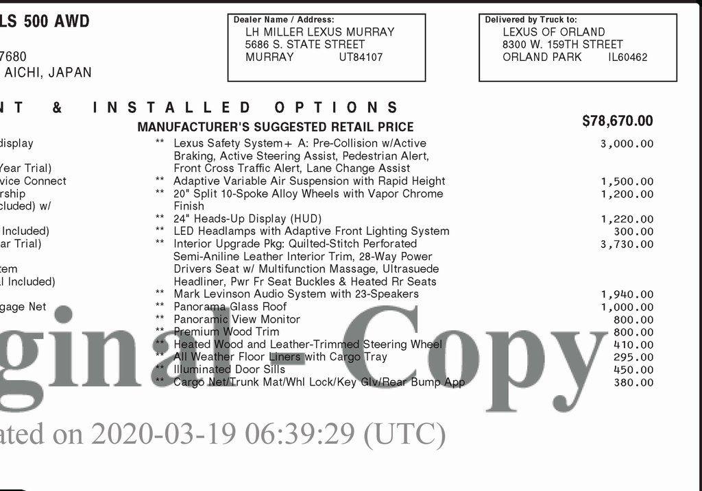 Lexus LS 500 AWD 2020