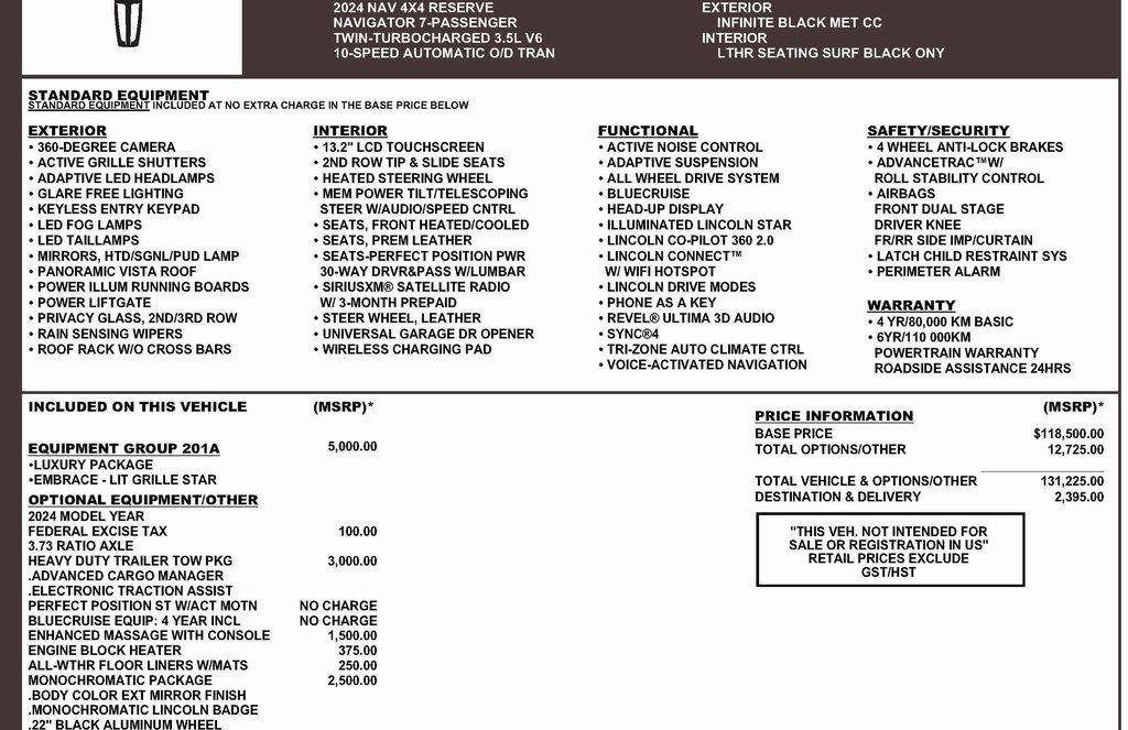 Lincoln Navigator Reserve 2024