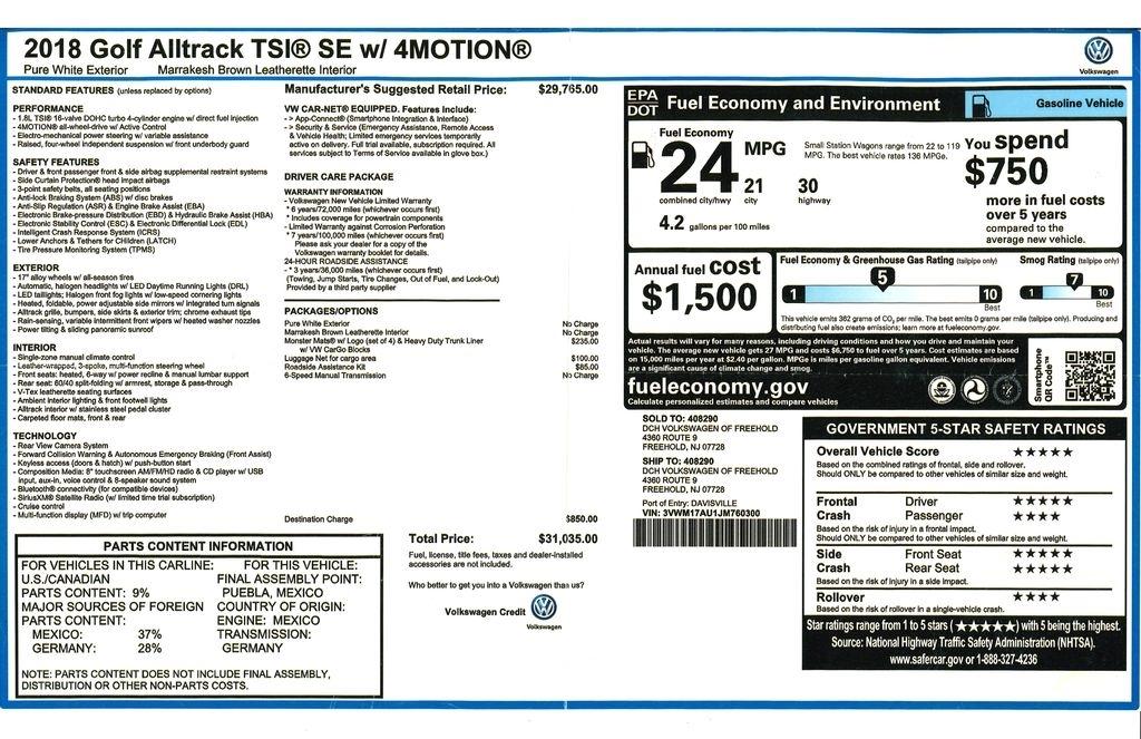 Volkswagen Golf Alltrack TSI SE 6M 2018