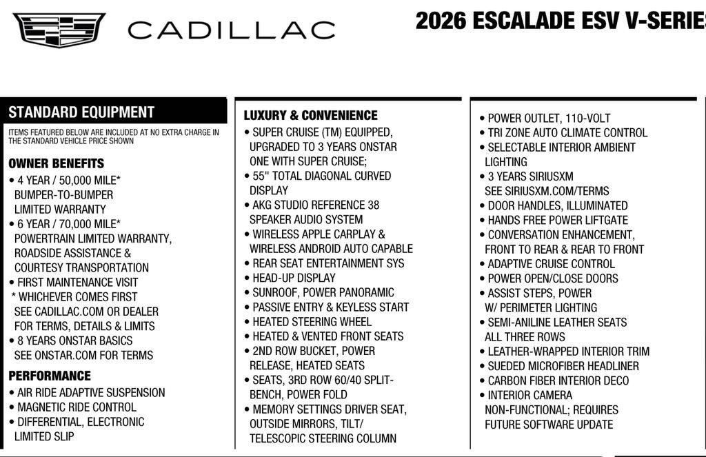 Cadillac Escalade ESV V 4WD 2026