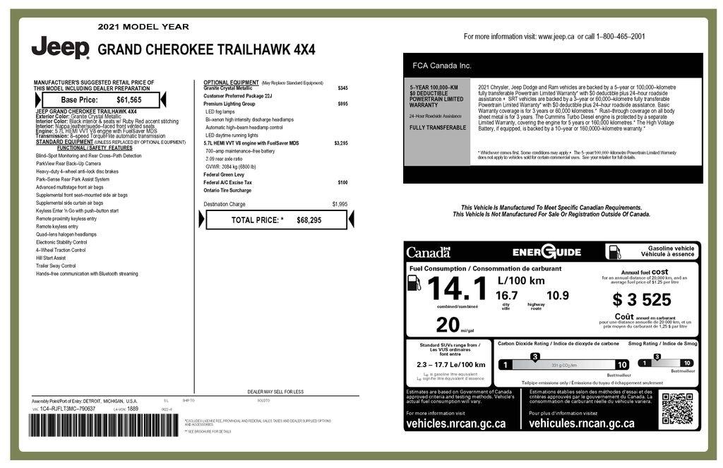 Jeep Grand Cherokee Trailhawk 4WD 2021