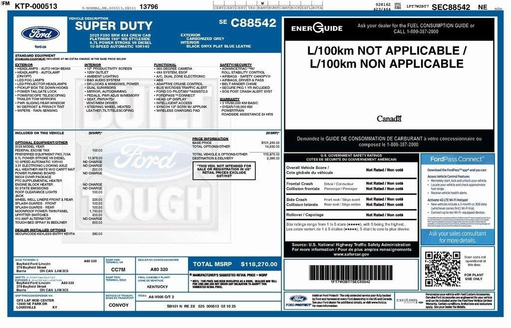 Ford F-250 SD Platinum Crew Cab 4WD 2025