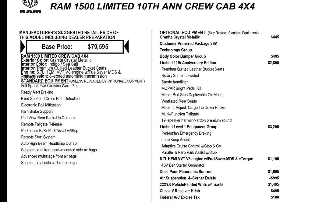 RAM 1500 Limited Crew Cab SWB 4WD 2022