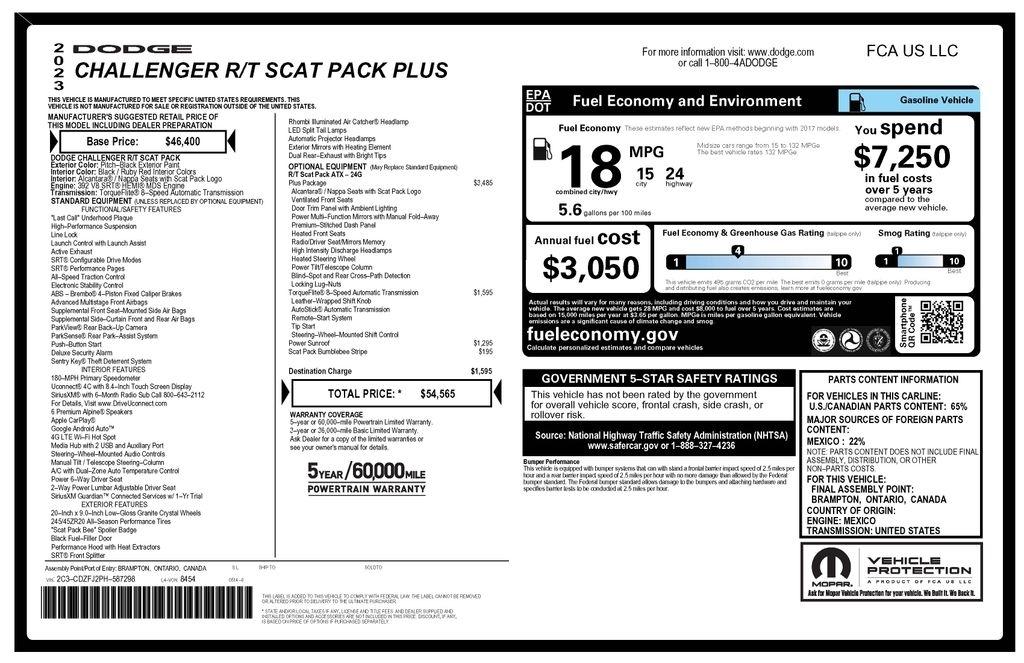 Dodge Challenger R/T SCAT Pack 2023