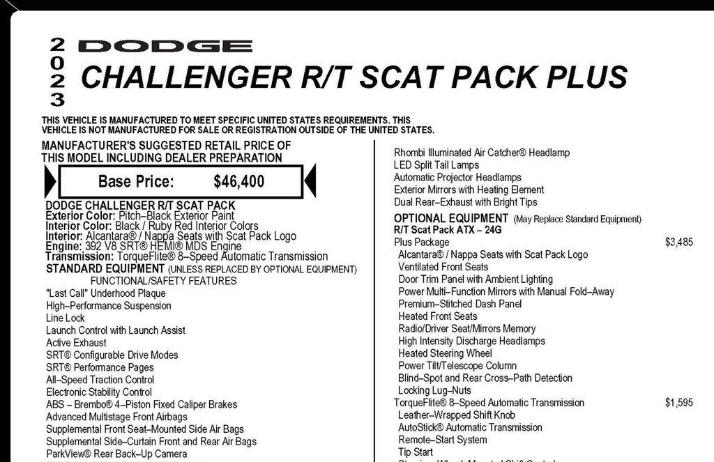 Dodge Challenger R/T SCAT Pack 2023