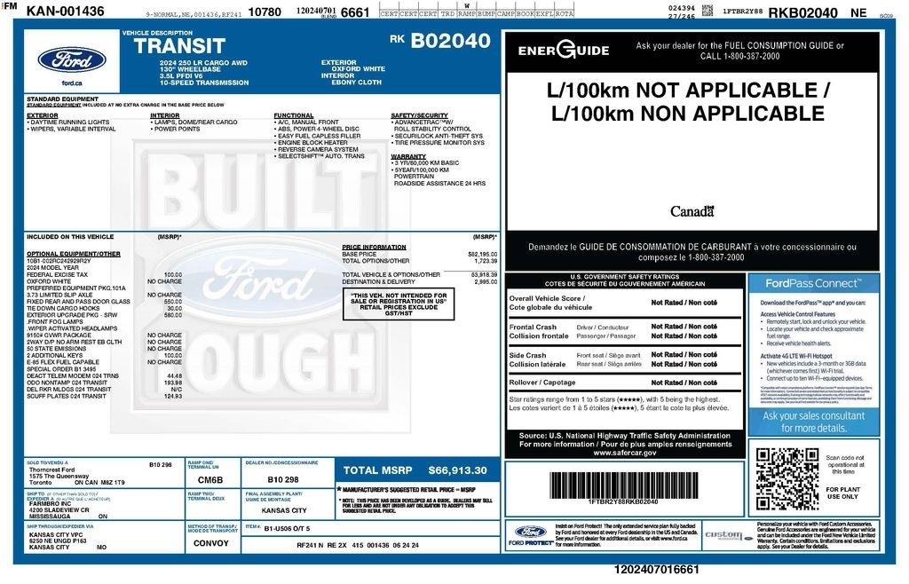 Ford Transit 250 Van High Roof w/Sliding Pass. 148-in. WB 2024