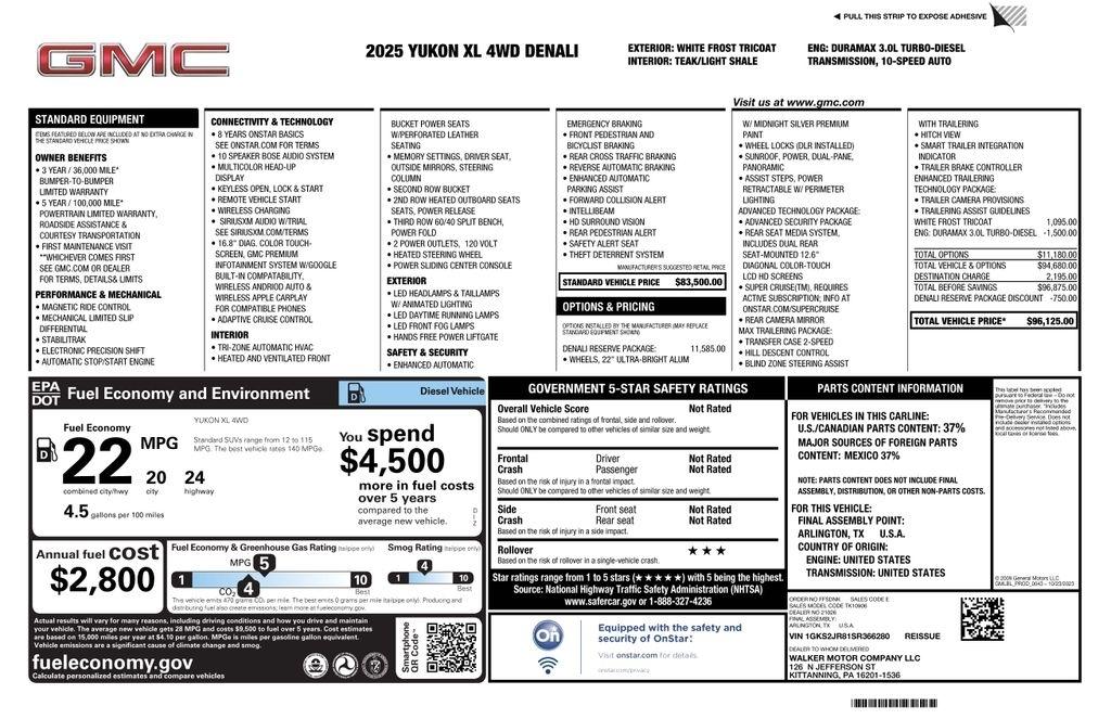 GMC Yukon XL Denali 4WD 2025