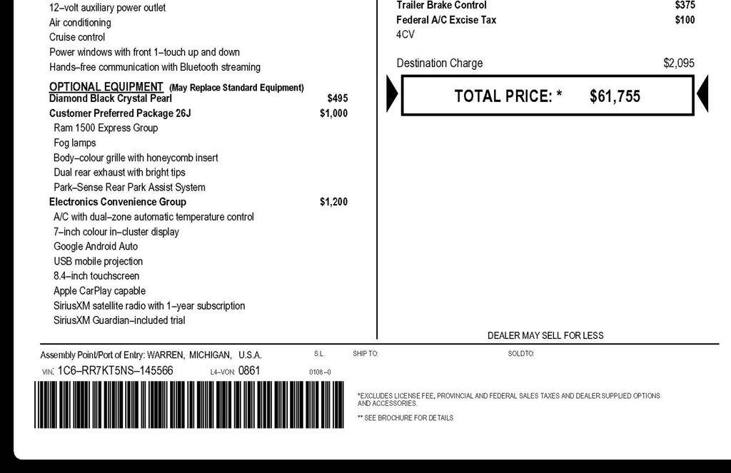 RAM 1500 Classic Tradesman Crew Cab SWB 4WD 2022