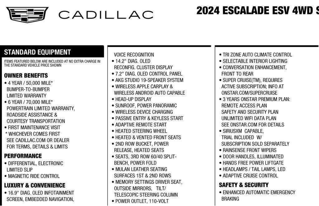 Cadillac Escalade ESV Sport AWD 2024