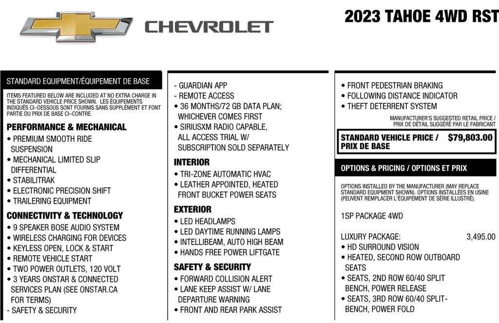 Chevrolet Tahoe RST 4WD 2023