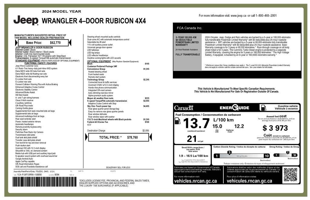 Jeep Wrangler Rubicon 2024