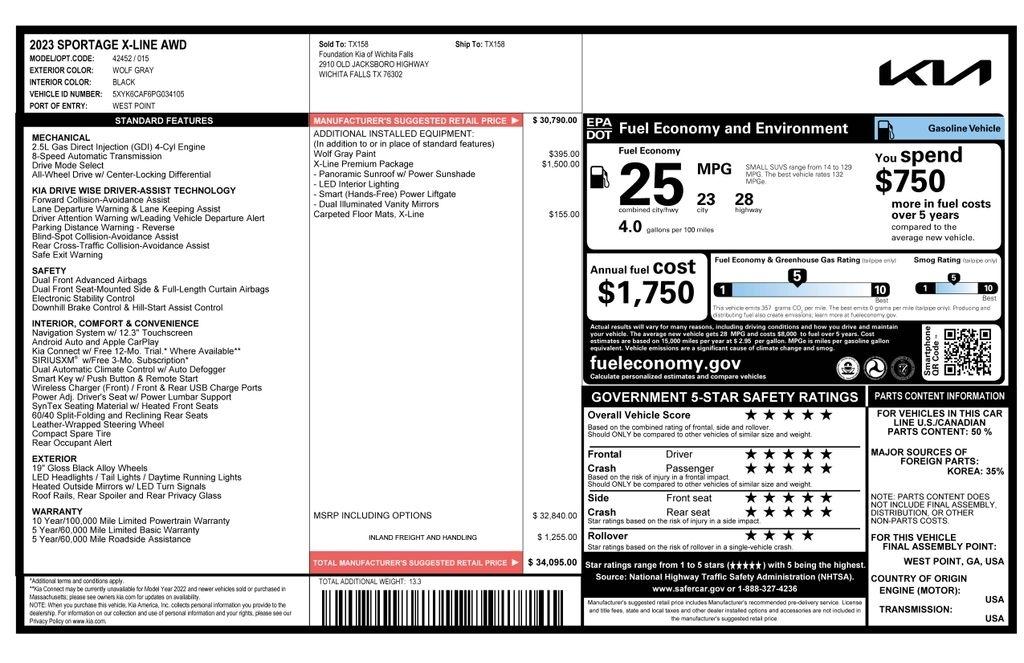 Kia Sportage X Line AWD 2023