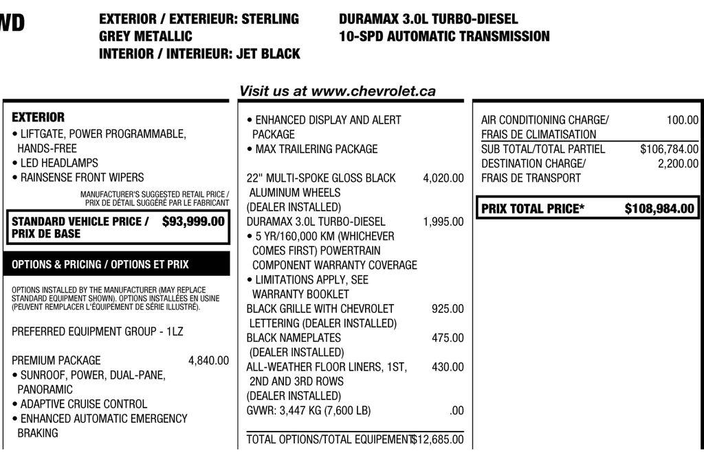 Chevrolet Tahoe Premier 4WD 2024