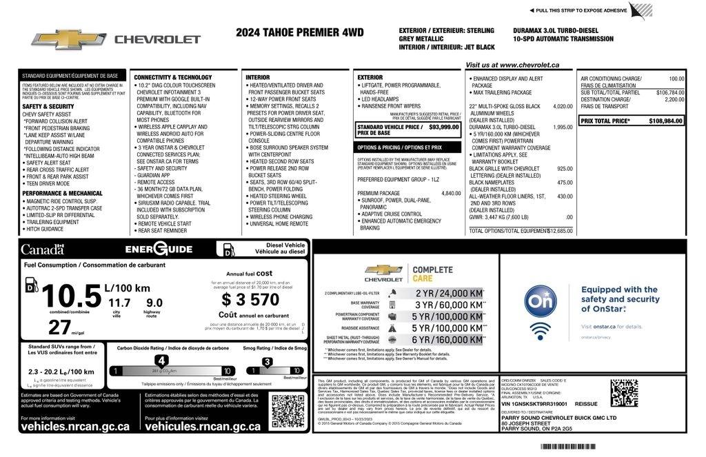 Chevrolet Tahoe Premier 4WD 2024