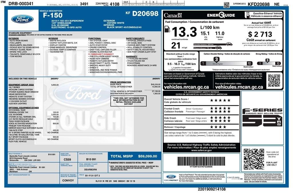 Ford F-150 XLT SuperCrew 6.5-ft. Bed 4WD 2019