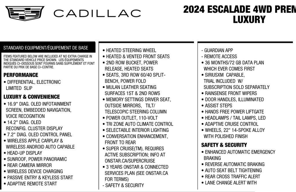 Cadillac Escalade Premium Luxury AWD 2024