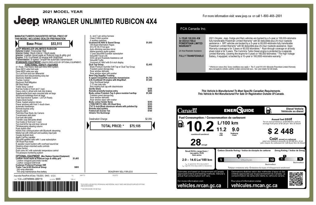 Jeep Wrangler Unlimited Rubicon 2021