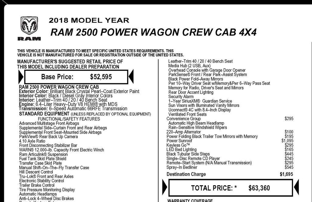 RAM 2500 Power Wagon Crew Cab SWB 4WD 2018