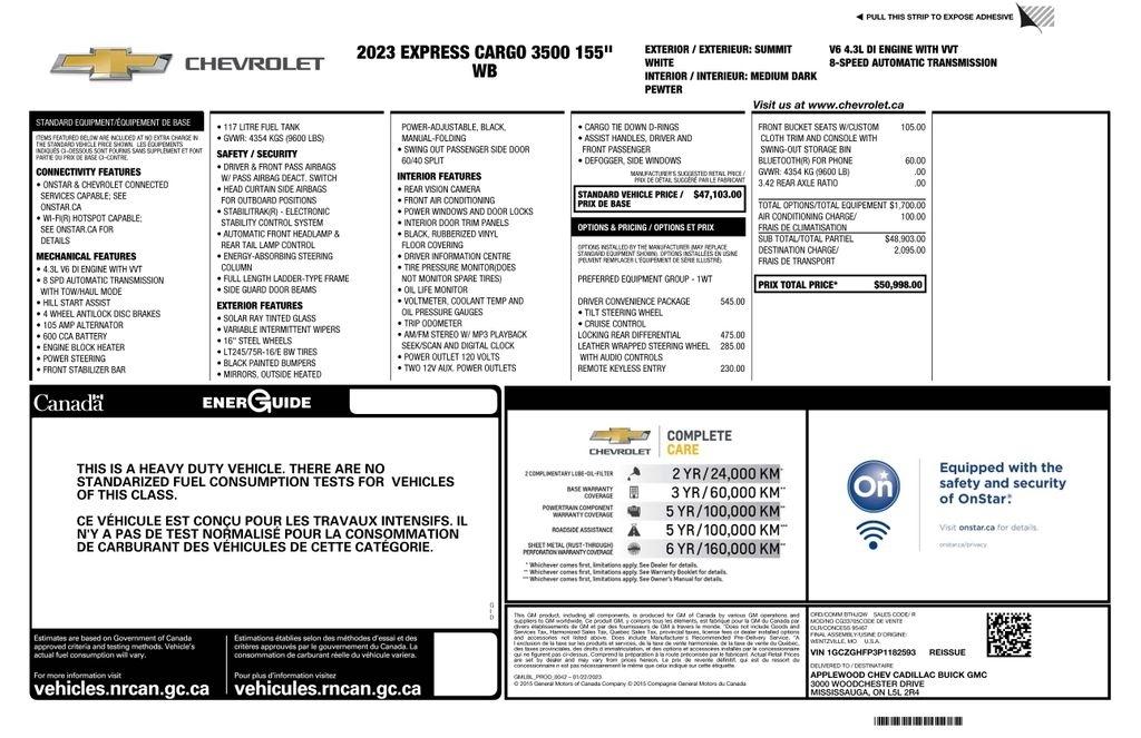 Chevrolet Express 3500 Cargo Extended 2023