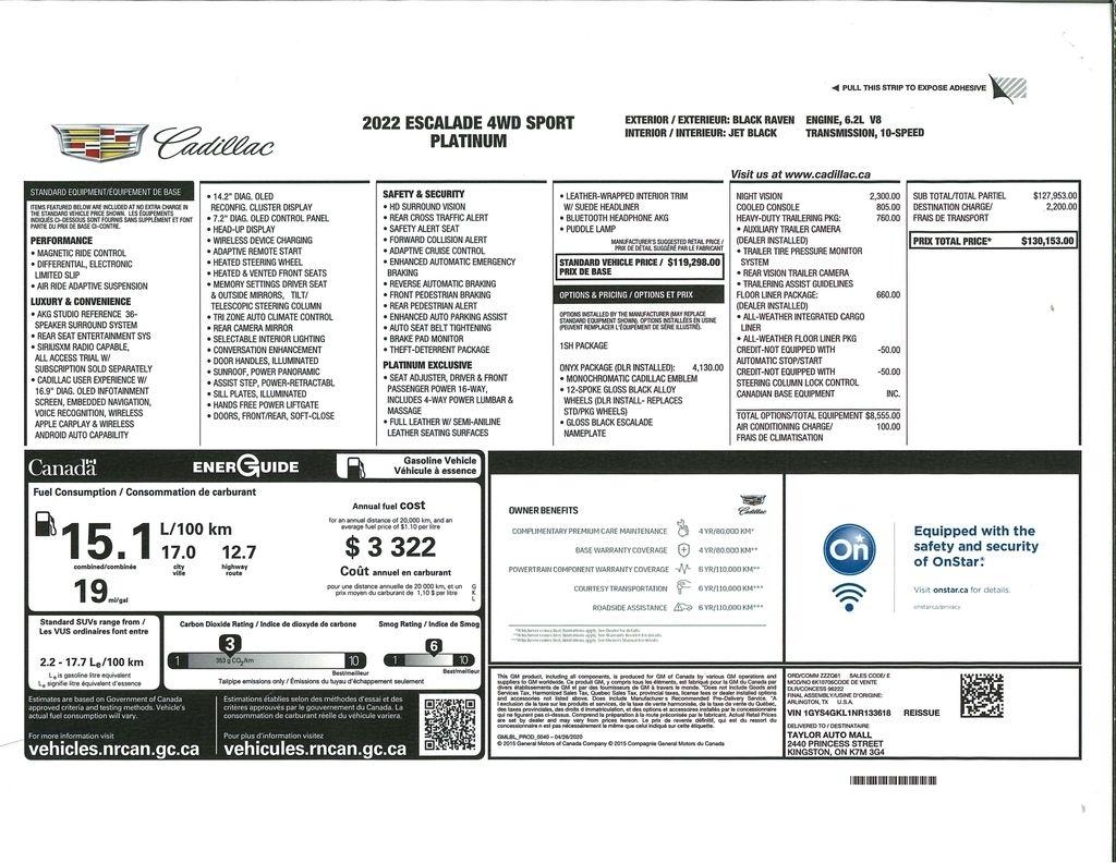 Cadillac Escalade Sport Platinum AWD 2022