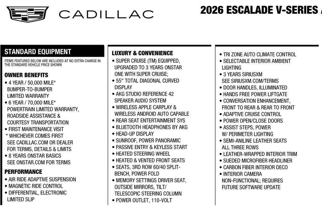 Cadillac Escalade V 4WD 2026