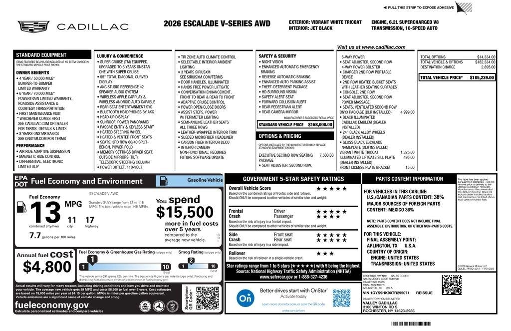Cadillac Escalade V 4WD 2026