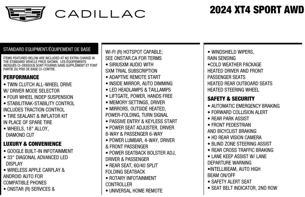 Cadillac XT4 Sport AWD 2024