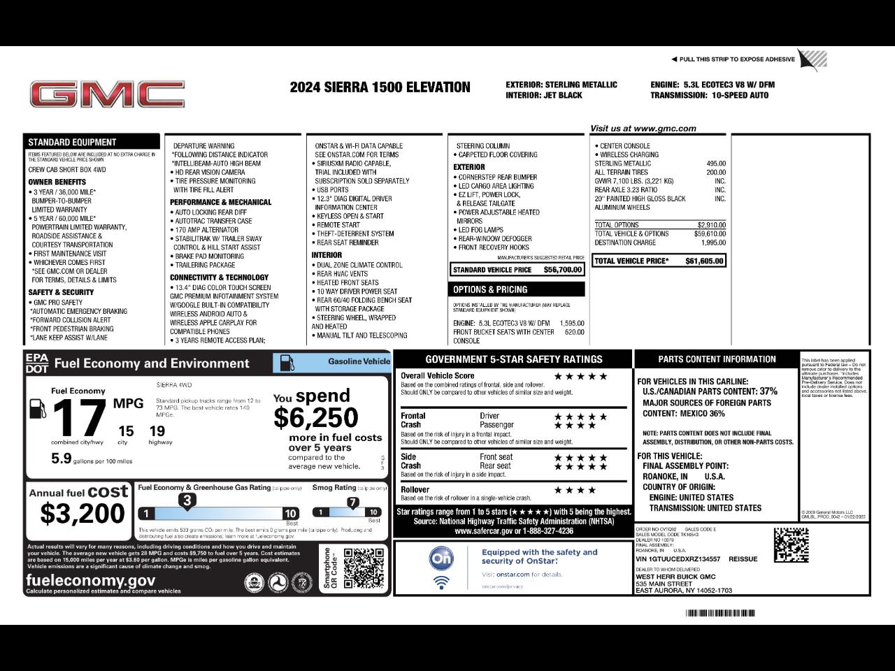 GMC Sierra 1500 Elevation Crew Cab 4WD 2024