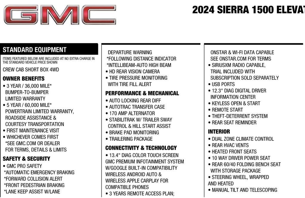 GMC Sierra 1500 Elevation Crew Cab 4WD 2024