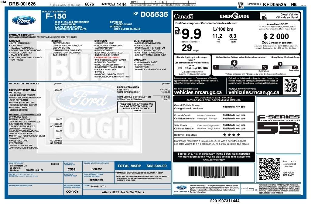 Ford F-150 XLT SuperCrew 6.5-ft. Bed 4WD 2019