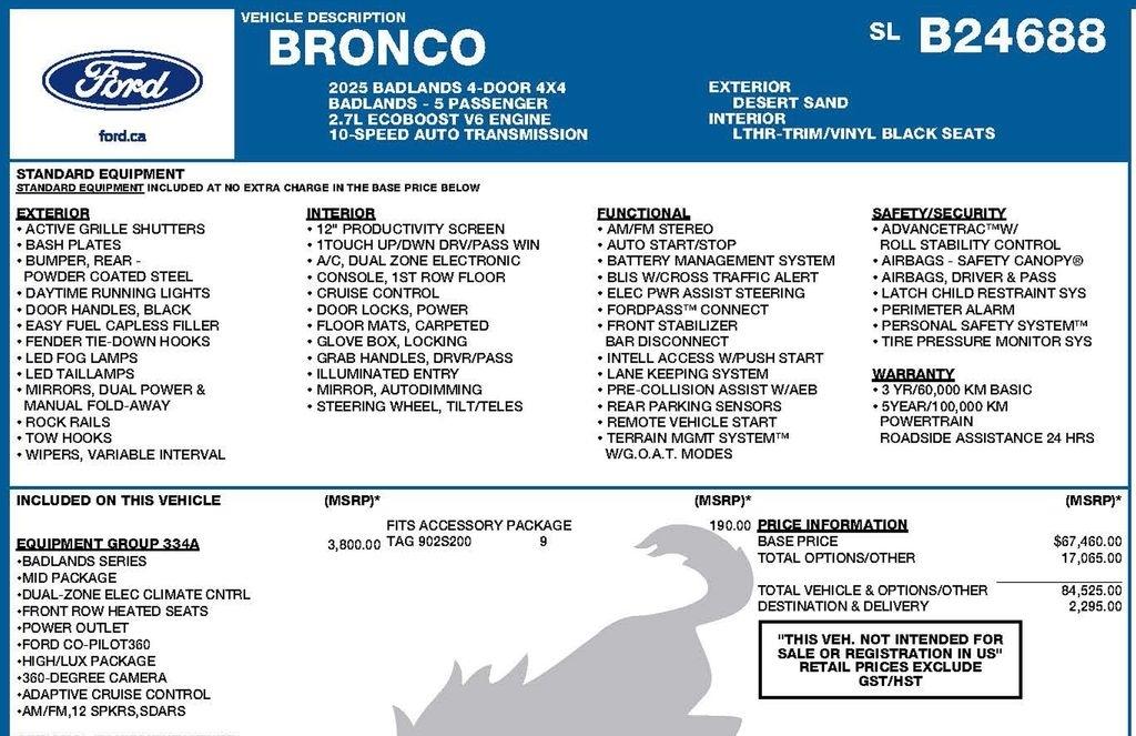 Ford Bronco Badlands 4-Door 2025