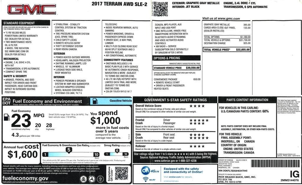 GMC Terrain SLE2 AWD 2017