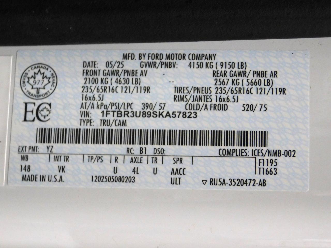 Ford Transit 250 Van High Roof w/Sliding Pass. 148-in. WB EL 2025
