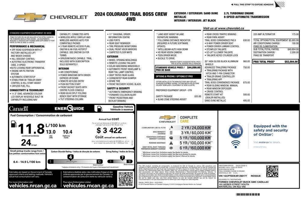 Chevrolet Colorado Trail Boss Crew Cab 4WD 2024